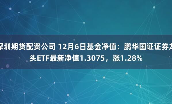 深圳期货配资公司 12月6日基金净值：鹏华国证证券龙头ETF最新净值1.3075，涨1.28%