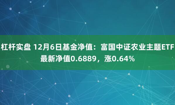 杠杆实盘 12月6日基金净值：富国中证农业主题ETF最新净值0.6889，涨0.64%