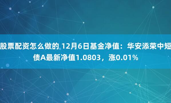 股票配资怎么做的 12月6日基金净值：华安添荣中短债A最新净值1.0803，涨0.01%