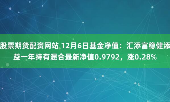 股票期货配资网站 12月6日基金净值：汇添富稳健添益一年持有混合最新净值0.9792，涨0.28%