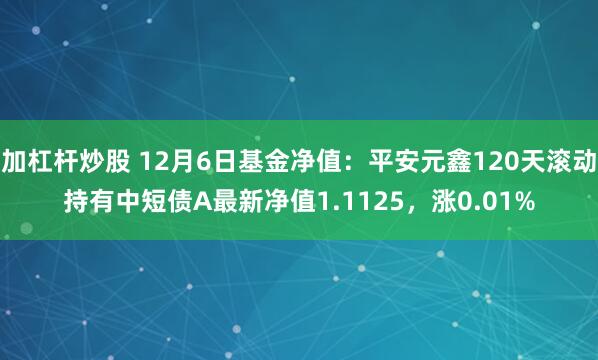 加杠杆炒股 12月6日基金净值：平安元鑫120天滚动持有中短债A最新净值1.1125，涨0.01%