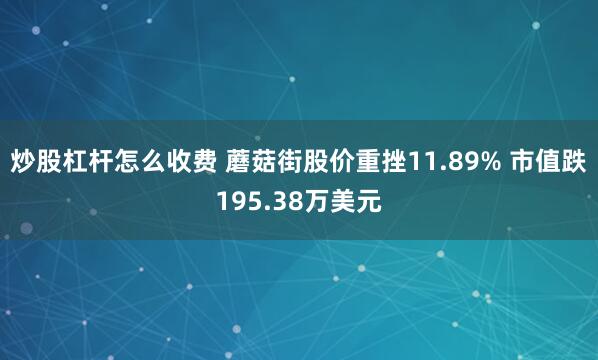 炒股杠杆怎么收费 蘑菇街股价重挫11.89% 市值跌195.38万美元