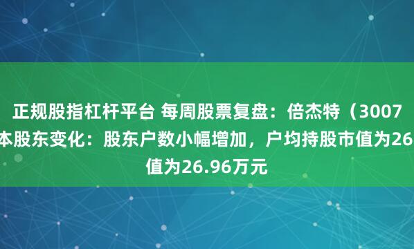 正规股指杠杆平台 每周股票复盘：倍杰特（300774）股本股东变化：股东户数小幅增加，户均持股市值为26.96万元