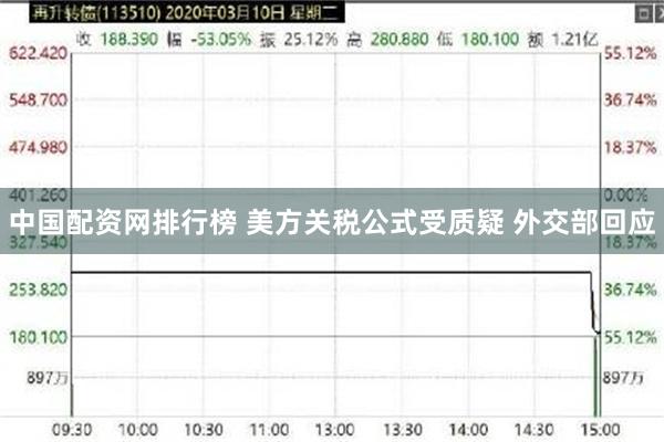 中国配资网排行榜 美方关税公式受质疑 外交部回应